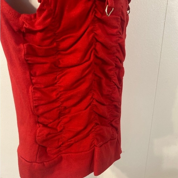 Vintage NYC Women Red Hooded Zipper Top NWT size L - Picture 6 of 10